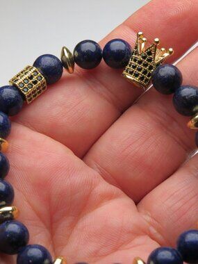 14k plated Lapis Beads Bracelet